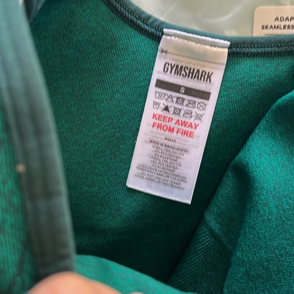 NWT gymshark sports bra ADAPT PATTERN SEAMLESS LONGLINE Forest Green size small - Picture 6 of 8